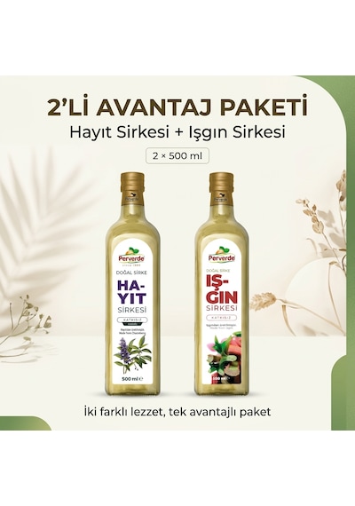 Hayıt + Işkın Işgın Sirkesi 2'li Paket 2x500 Ml Doğal Fermente