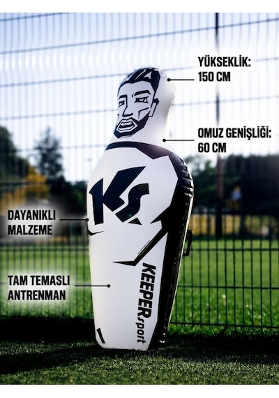 Keeperdummy Contact Şişirilebilir Kaleci Antrenman Ekipmanı Siyah - 198 Cm Çok Renkli