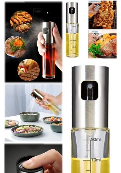 Karışık Renk Sprey Cam Şişe Zeytinyağı Sirke Yağ Püskürtücü Yağdanlık Airfryer Airfry 100 Ml Beyaz Diğer