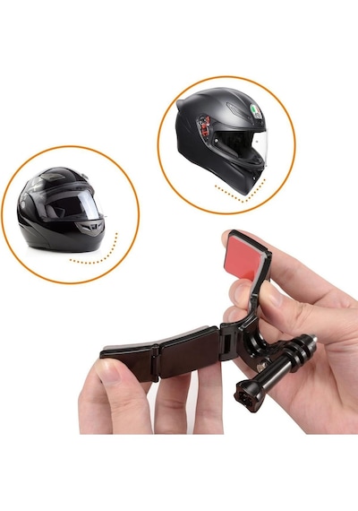 Kask Çene Bağlantı Aparatı- Yapışkanlı Siyah