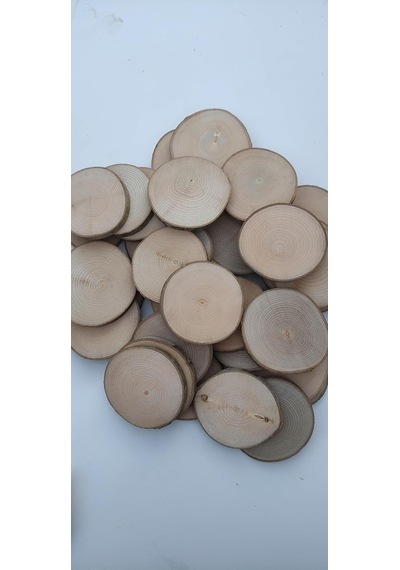 Oduncudünyası 6-7 Cm 10 Adet Doğal Ahşap Odun Kütük Dilimi Dişbudak