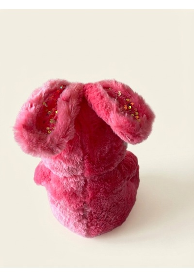 Peluş Pullu Tavşan-50 Cm Koyu Pembe