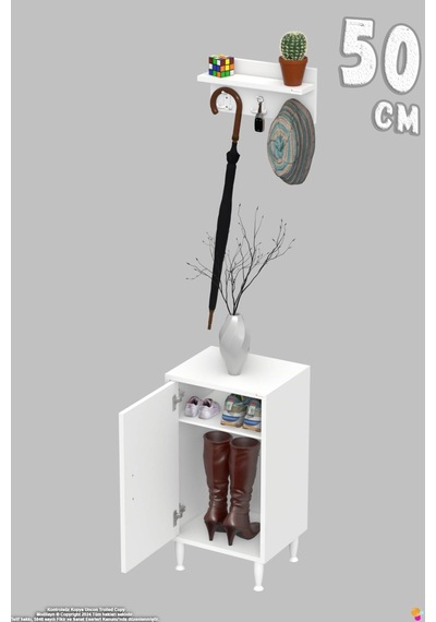 Aura Portmanto Vestiyer Ayakkabılık 1 Raf 2 Bölme 3 Kancalı Askılı Dar Alan Çok Amaçlı Dolap 50 Cm Aura Portmanto Vestiyer Ayakkabılık 1 Raf 2 Bölme 3 Kancalı Askılı Dar Alan Çok Amaçlı Dolap 50 Cm