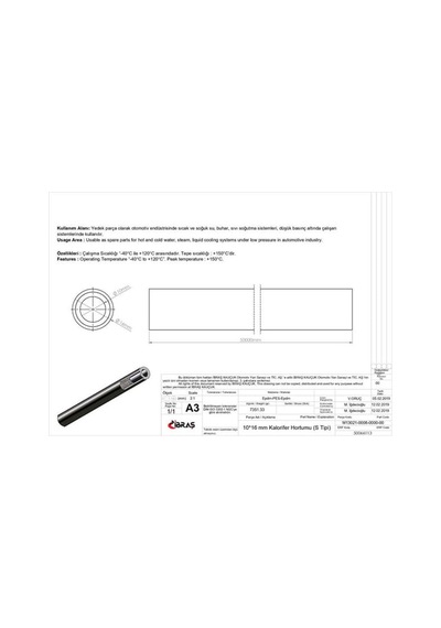 IBRAS 66113 Kalorifer Hortumu 10Mm X 16Mm 3-8 Inc 1 Metre Epdm-Epdm