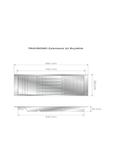 Mutfak Çekmece Içi Beyaz Modüler Bıçaklık 20,5cm X 48cm Boydan 4cm Kesilebilir Diğer