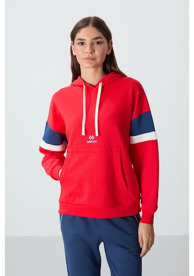 Tommy Life Fiesta Kompakt Pamuklu Kalın Pürüzsüz Dokulu Kapüşonlu Oversize Fit Kadın Sweatshirt - 97290 Kırmızı Tommy Life Fiesta Kompakt Pamuklu Kalın Pürüzsüz Dokulu Kapüşonlu Oversize Fit Kadın Sweatshirt - 97290 Kırmızı