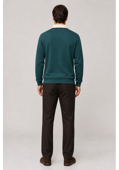 Redline Snap Erkek Regular Fit Düğmeli Kışlık Sweatshirt Nefti