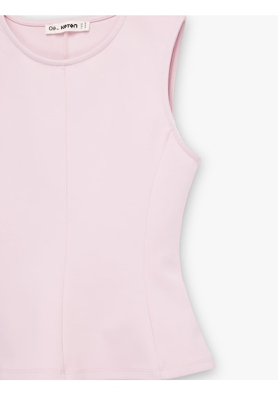 Koton Pamuklu Slim Fit Kolsuz Bisiklet Yaka Bluz Pembe 6sal30006ık Gül