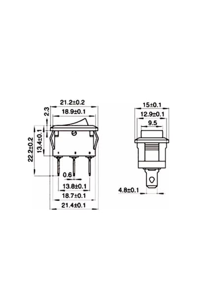 Ic 121 Mini Işıksız Anahtar 3 Bacaklı On-Off 25 Adet