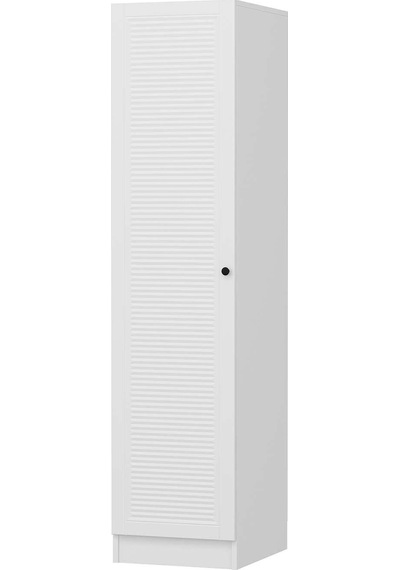 Minar Kale 1 Kapaklı Dolap Beyaz - Beyaz Panjur 190cm Beyaz