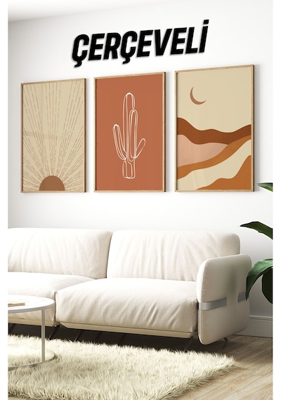 Ahşap Çerçeveli Mdf Tablo Seti Salon Ve Oturma Odası Için Çt3095 23 X 32