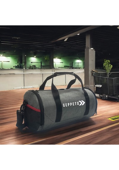 My Geppeto Bag Unisex Fitness Silindir Spor Çantası Gri