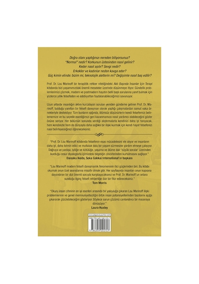 Aklı Başında İnsanlar İçin Terapi: Felsefe Hayatınızı Nasıl Değiştirir - Lou Marinoff