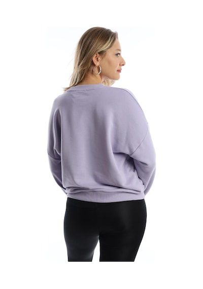 Kadın Polo State Baskılı 3 İplik Sweat Lila