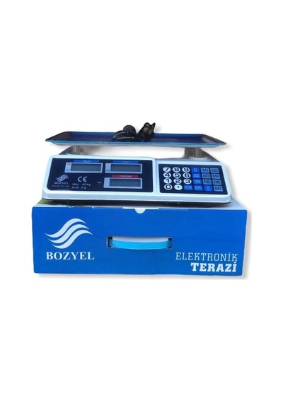 Dijital Göstergeli Elektronik Bakkal Kasap Manav Terazisi 40 Kg Antrasit - Mavi - Siyah