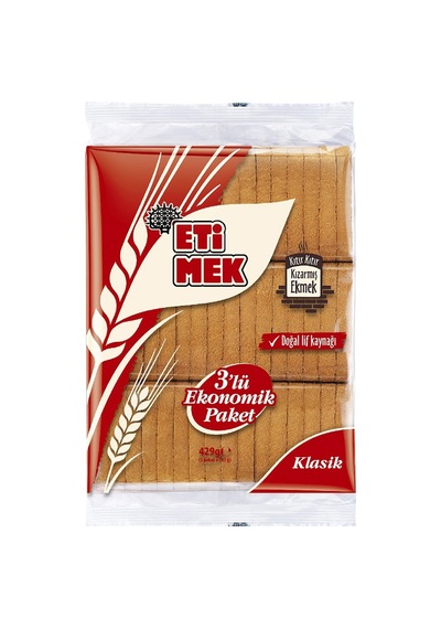 Eti Etimek Kızarmış Ekmek 3lü 429g Klasik Kıtır Lezzet 3'li Ekonomik Paket - 3 Adet Tarı