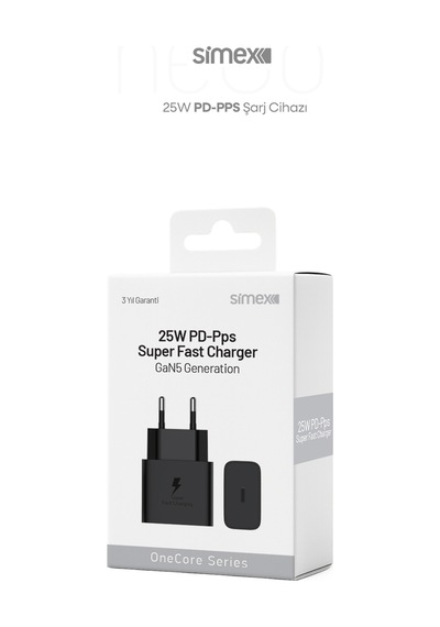 Simex 25w Süper Hızlı Şarj Adaptörü Type-c Samsung Galaxy Uyumlu Ce Belgeli Sps-17