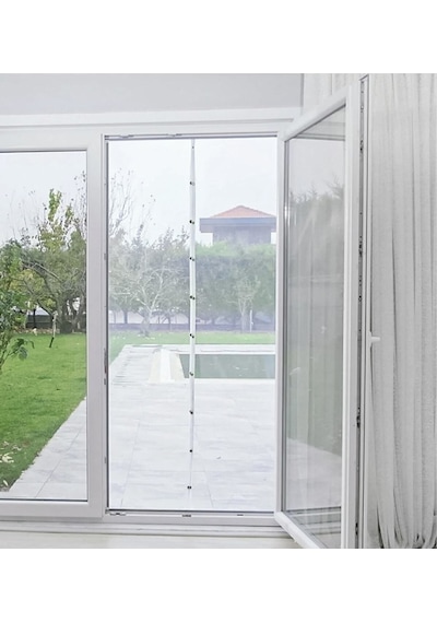 Mıknatıslı Kapı Sinekliği 90x210 Cm Cırtbantlı 90 X 210 Mıknatıslı Tül