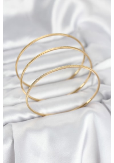 316l Çelik Gold Renk Simli Model Ajda 65 Mm Kadın Bileklik Tj-bb8076 Altın - Çok Renkli