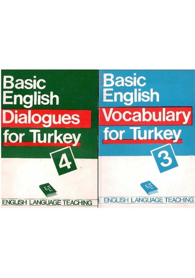 Basic English For Turkey Dictionary - Vocabulary - Grammar - Dialogues Tam Takım 4 Kitap