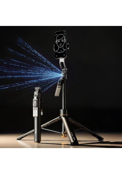 Lexroo Tam Profesyonel Otomatik Açılan, Aı Yüz Takipli 170 Cm Selfie Çubuğu Ve Tripod