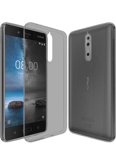 Nokia 8 Kilif Soft Silikon Seffaf-Siyah Arka Kapak 245811406