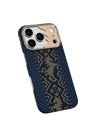 İphone 17 Pro Max Kılıf M-safe Özellikli Karbon Fiber Benks Knight Armorair Kevlar Kapak Lacivert