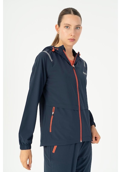 Maraton Regular Kadın Kapüşonlu Açık Lacivert Tracktop Lacivert