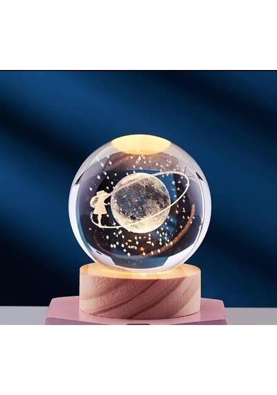 Mr 3d Kristal Cam Küre, Ahşap Soketli Gece Lambası,led, Sevgiliye Hediye, Noel, Öğretmenler Gün 70121362