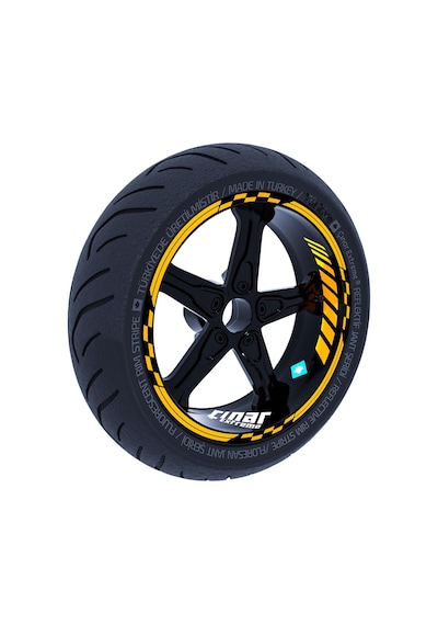 Taksi Sarısı Moto GP İç Dış Jant Şeridi Takım Sticker Çınar Extreme
