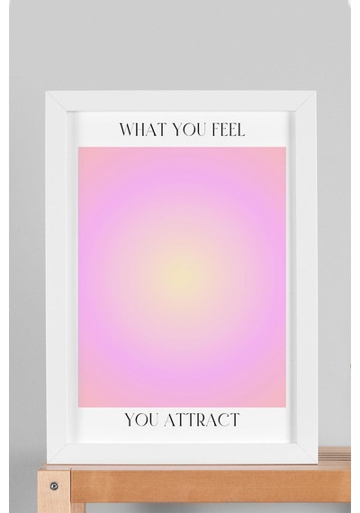 What You Feel You Attrack Çerçeveli Tablo Aura Enerji Renkleri