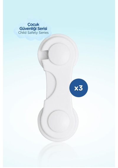Wee Baby Dolap Kapak Kilidi Bebek Çocuk Güvenlik Kilidi 3 Adet Beyaz