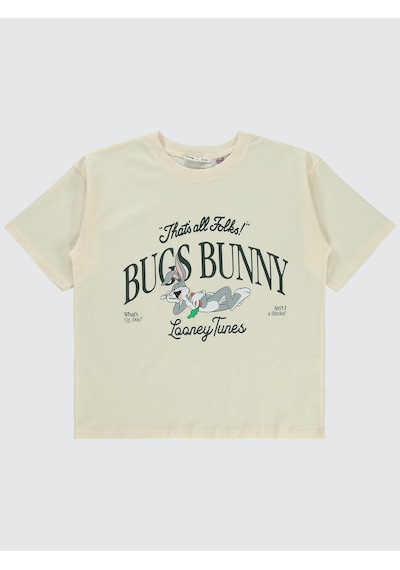 Bugs Bunny Kız Çocuk Tişört 10-13 Yaş Fildişi Fil Dişi