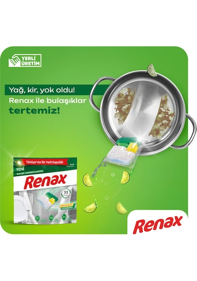 Renax Bulaşık Makinesi Kapsülü Hepsi Bir Arada 80 Li Tablet