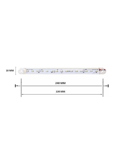 Ahmet Otomotiv 12 Adet Parmak Led Beyaz Renk 24cm 15led 12v-24v