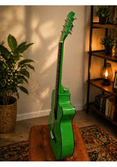 Valares 38c Kesik Kasa Yeşil Akustik Gitar 38 İnç 4/4 Yetişkin Üst Segment Full Setli Askı + Capo + Tuner + Pena + Tel + Temizleme Bezi