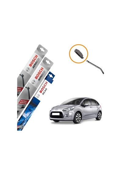 Citroen C3 Muz Silecek Takımı Ön Arka Bosch Aeroeco 2010-2015
