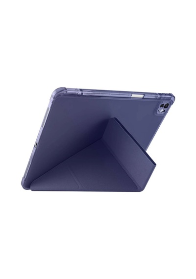 Mey İthalat Apple Uyumlu iPad Air 13 2024 Kılıf Kalemlikli Mars Tablet Kılıfı - Lacivert Arka Kapak