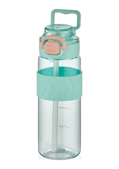 Shotay St-7238 800ml Turkuaz Pipetli Tritan Matara Turkuaz