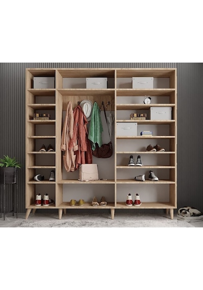 Açelya Portmanto Vestiyer Meşe - Montaj Dahil 225cm M12