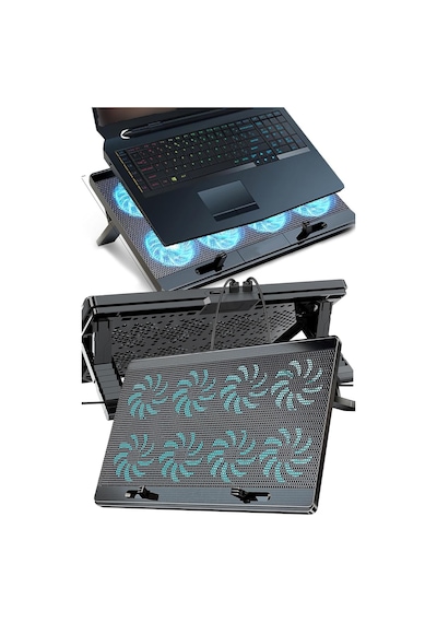 8 Fanlı Portatif Soğutucu Laptop Standı Usb Giriş Oyuncu Ofis Laptop Soğutma Cihazı