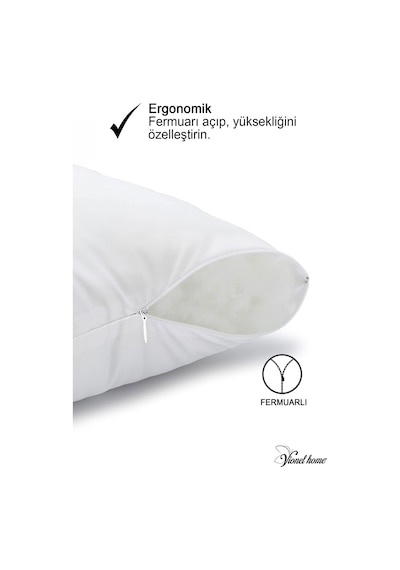 Vionel Home 2 Adet Fermuarlı Antialerjik Yastık Boncuk Silikon Pamuklu Kılıf 900 G