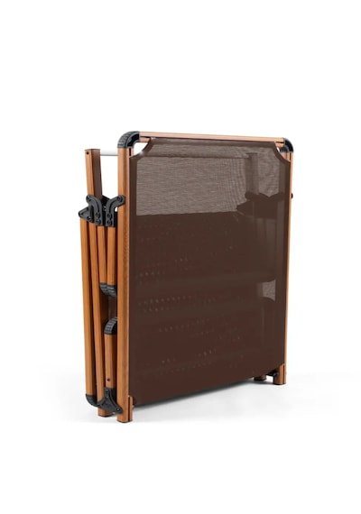 Missidea Alüminyum Katlanır Ve Taşınır Şezlong Teak+gold Black Kahverengi