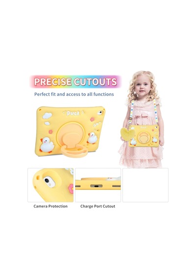 Samsung Galaxy Uyumlu Tab A9 Plus X210 X213 X215 X217 Kılıf Cute Dolls Standlı Eğlenceli 3d Karekterli Çocuk Kılıfı Kılıf