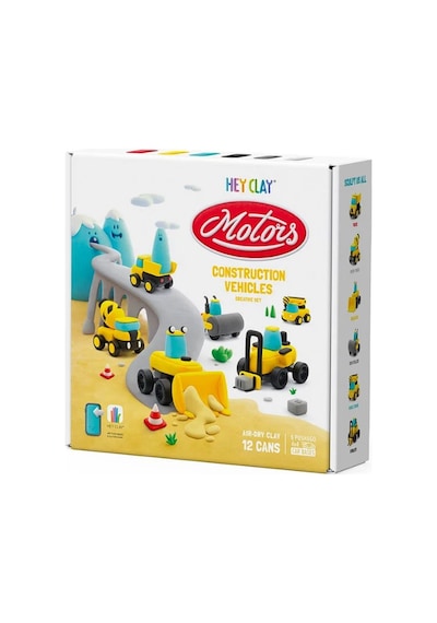 Hey Clay Yaratıcı Kil Seti - Construction Vehicles Çok  Renkli