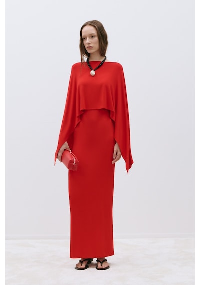 Suud Collection Kırmızı Rae Penye Pelerin