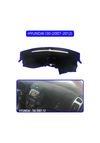 Hyundai İ30 2007-2012torpido Koruma Halısı Mavi Kenar