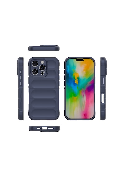 Apple iPhone Uyumlu 16 Pro Kılıf Kamera Korumalı Esnek Silikon Parmak Şeritli Pazarplus Koyu Yeşil