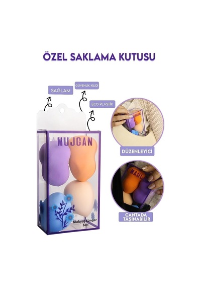 Mujgan Armut Sünger Seti 4'lü Çok Renkli