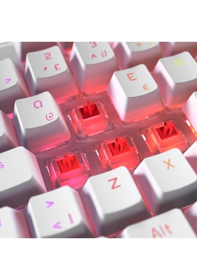 Rampage Carbon Beyaz Rgb Q Gaming Oyuncu Klavye Bilek Destekli Red Switch Rampage